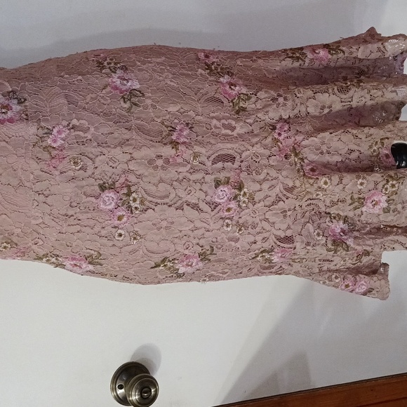 Sexy Lace floral pink backless dress - Picture 4 of 15